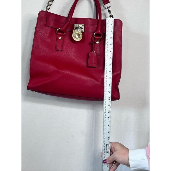 Michael Kors lipstick red and gold oversized purse - Picture 10 of 10
